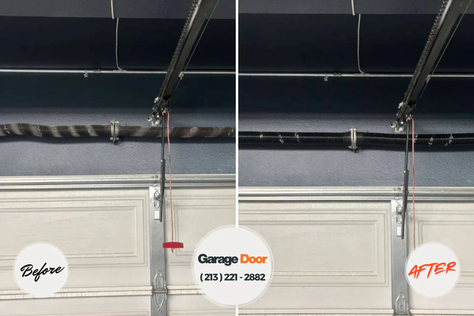 Before and after: garage door repair Anton, TX